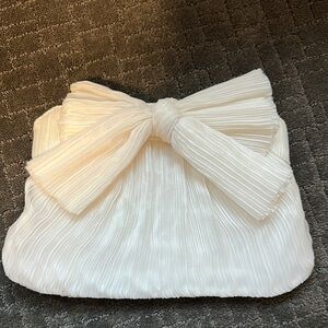 Loeffler Randall White Bow Clutch